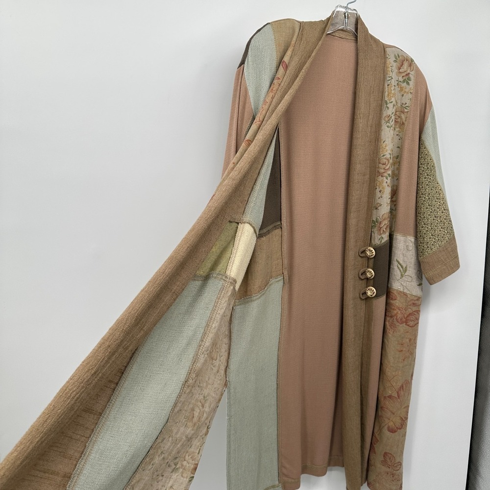 Vintage Spencer Alexis Jacket Pant‎ Set 2X Linen Blend Lagenlook Patchwork USA - Picture 9 of 16